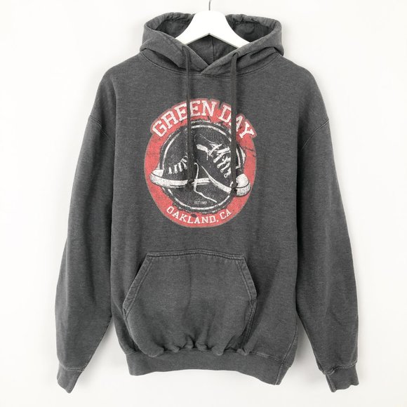 Vintage Tops - Vintage Green Day Band Graphic Punk Rock 80's 90's Hoodie Sweatshirt Oversized